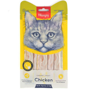 Wanpy Creamy Treat Tavuk Etli Likit Creamy Kedi Ödülü 5Li Paket (5 x 14 Gr)