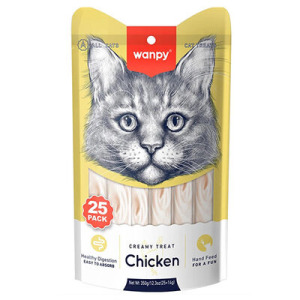 Wanpy Creamy Treat Tavuklu Likit Creamy Kedi Ödülü 25Li Paket (25 x 14 Gr)